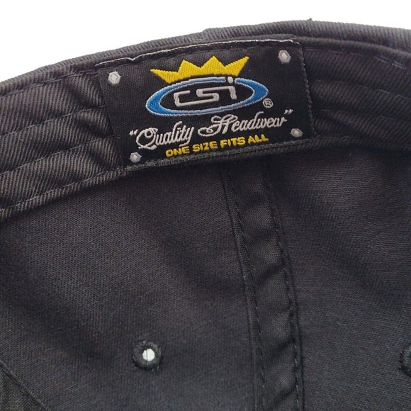 Carolina Beach NC North Carolina Pirate Embroidered Black Red Hat Cap Hook Loop - Picture 10 of 11